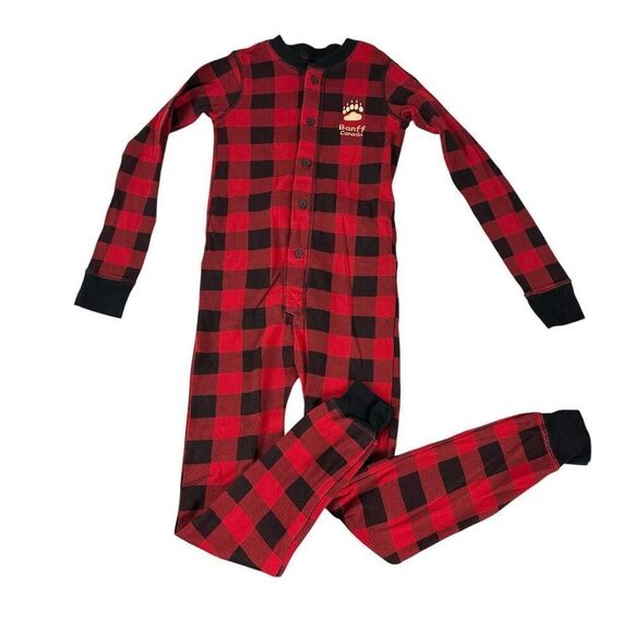 Lazy One Bear Cheeks Kids Plaid Onesie Flapjack size 6 - Picture 1 of 6